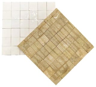 Contemporary Zellige White, 12"x12"x1/2" Panel