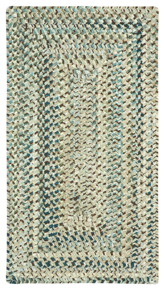 Capel Ocracoke Deep Blue 0425_475 Braided Rugs - 36" X 36" Cross Sewn Rectangle