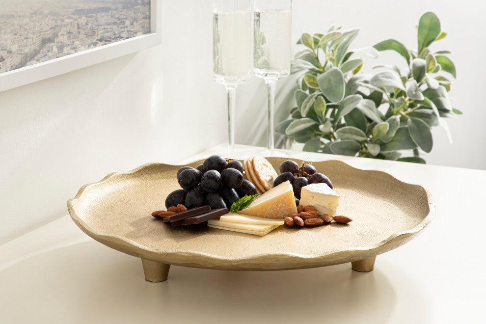 Alessia Decorative Tray, Gold, 16"