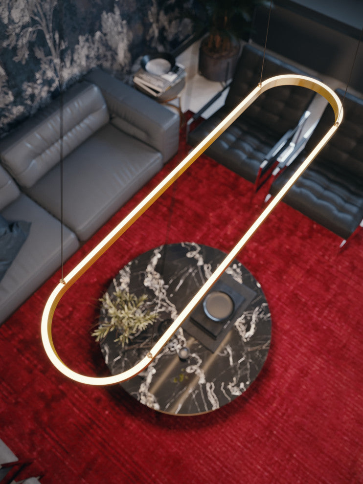 Glo 48'' LED Linear Pendant, Satin Brass