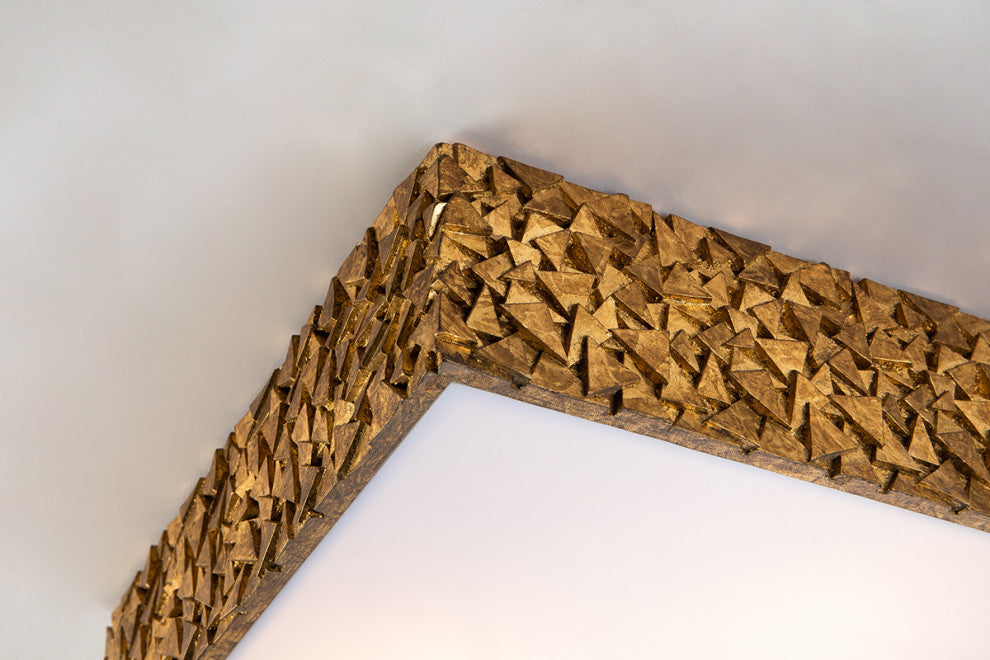 Mosaic Square 3-Light Flush in Gold