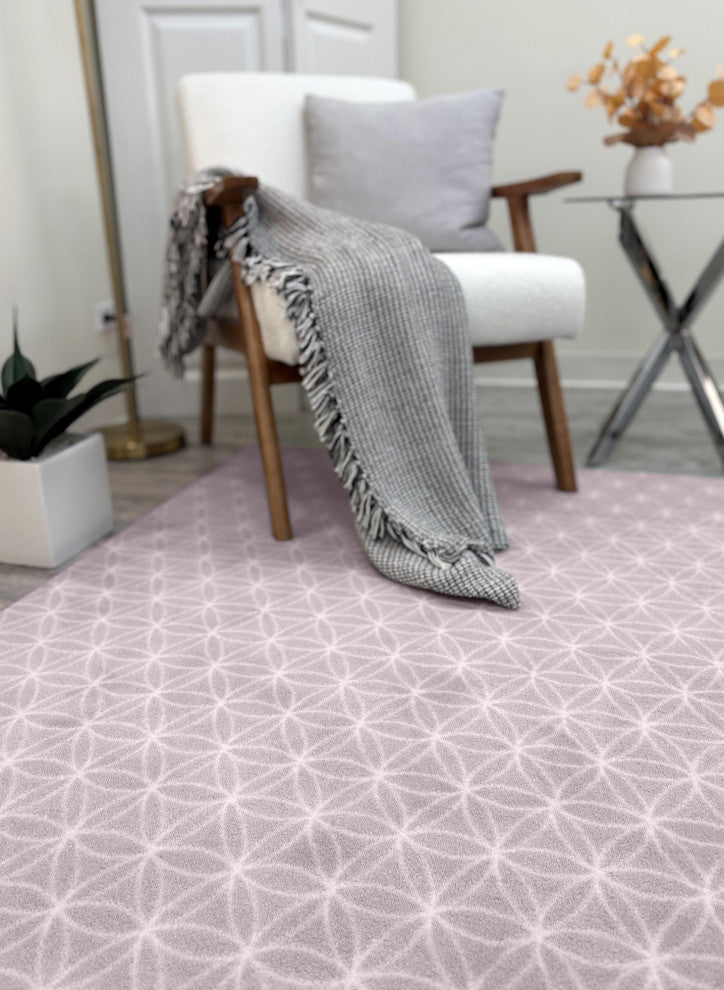 EYELET Soft Tactesse Nylon Area Rug with Anti-Stain Protection, Orchid, 5'x7'