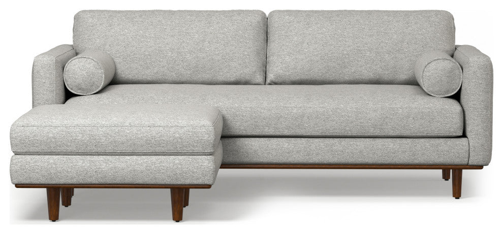 Morrison 89" Sofa and Ottoman Set, Woven-Blend Fabric, Mist Gray
