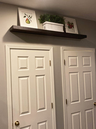 Rustic, Floating Shelf, 2" Thick x 6" Deep, Mountable, Mocha, 42"