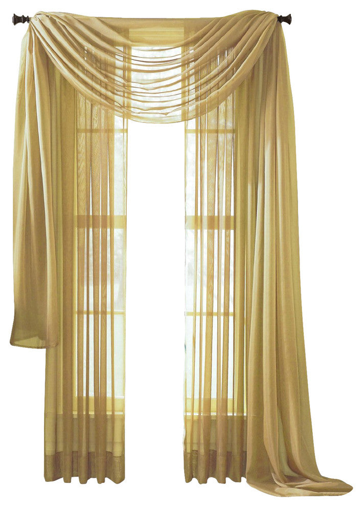 Sheer Voile 216" Long Window Scarf Swag