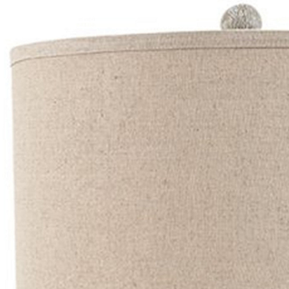Benzara BM231948 Table Lamp With Pedestal Base, Set of 2, Beige/Off White