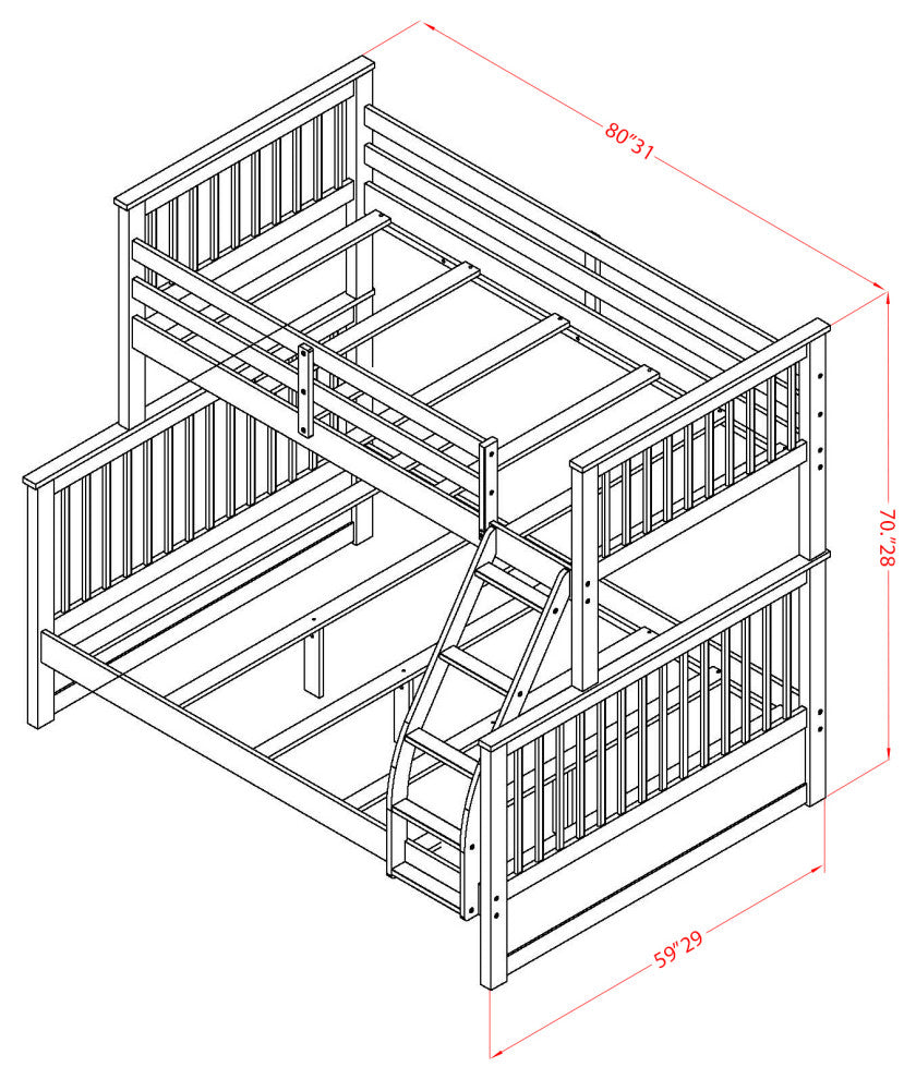 Odessa Twin & Full Bunk Bed In Phillip Walnut Finish