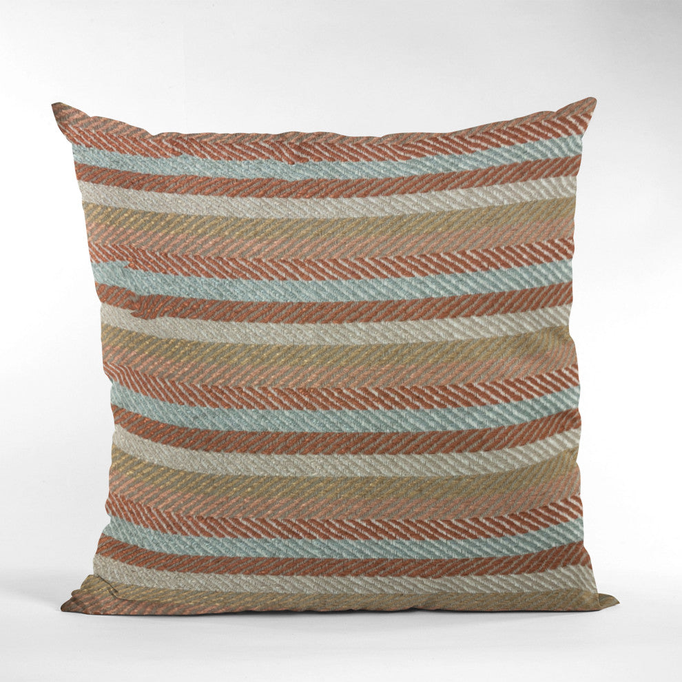 Plutus Brown Tracks Stripe Luxury Throw Pillow, 20"x20"