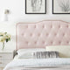Tufted Headboard, King Size, Velvet, Pink, Modern Contemporary, Bedroom Master