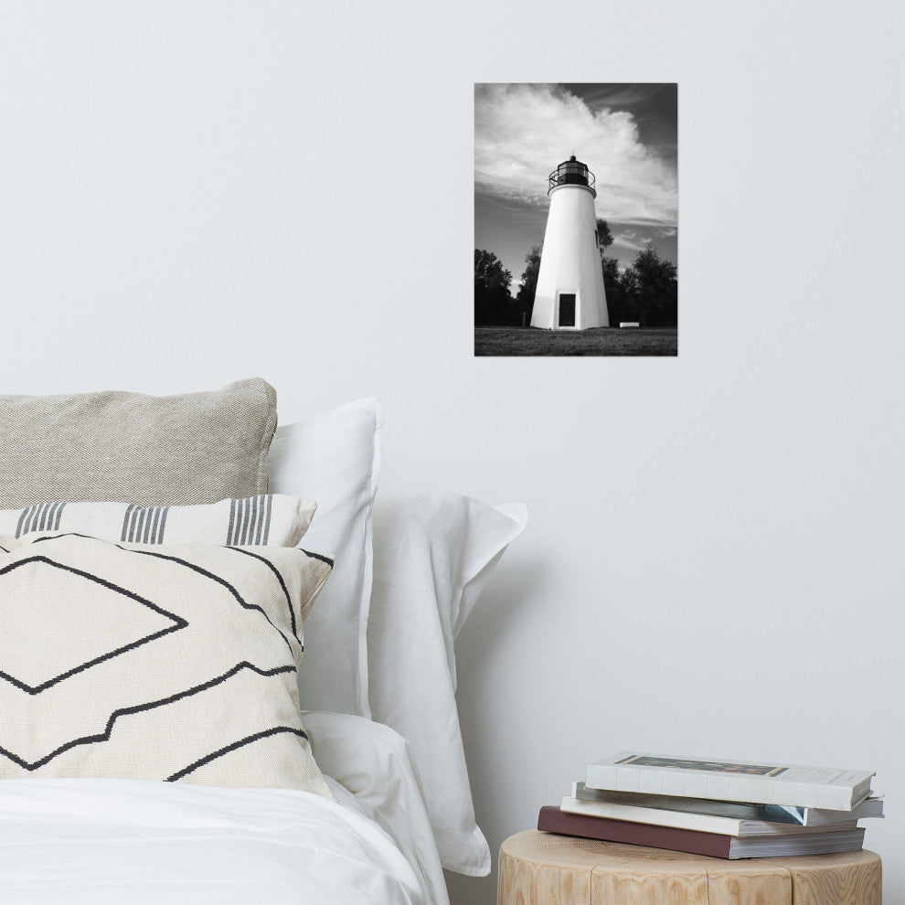 Touch the Sky Landscape Photo, Lighthouse Unframed Wall Art Print, 12" X 16"