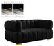Gwen Velvet Upholstered Chair, Black, Loveseat