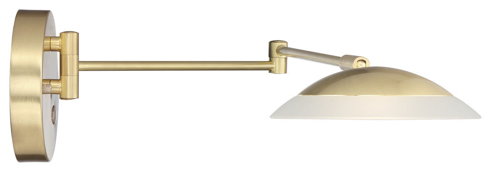 Meran Turbo Swing-Arm Lamp, Satin Brass