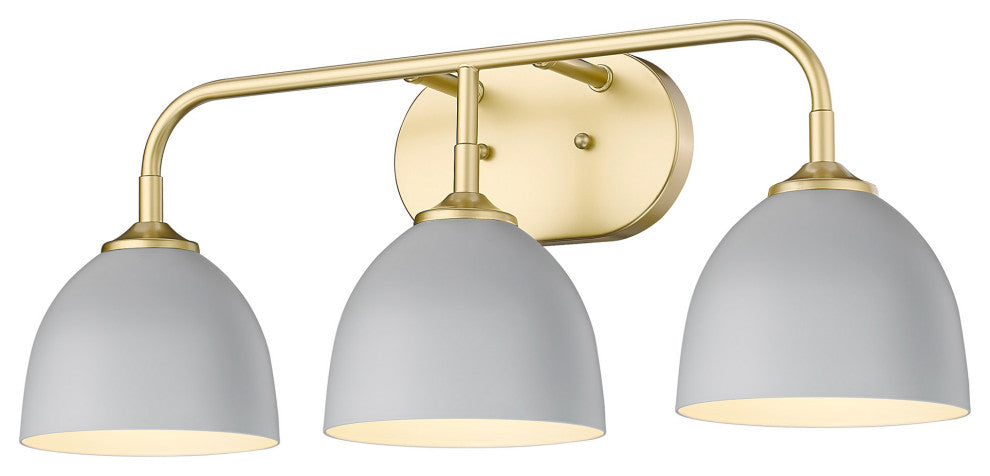 Zoey 3 Light Bath Vanity, Olympic Gold With Gray
