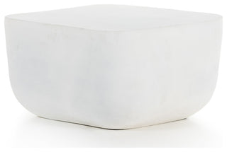 Basil Square Outdoor End Table-White