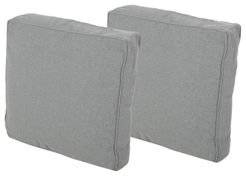 Luvan Coast Outdoor Square Water Resistant 18" Throw Pillows, Set of 2, Charcoal