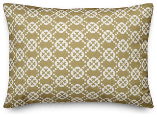 Floral Yellow Pattern 14x20 Outdoor Throw Pillow