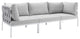 Harmony Sunbrella Outdoor Patio Aluminum Sofa, Gray Gray