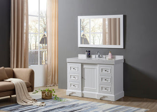 48" Kingswood Single Exclusive Bath Vanity, White and Mirror
