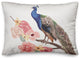Peacock On Floral Branch 4 14x20 Spun Poly Pillow
