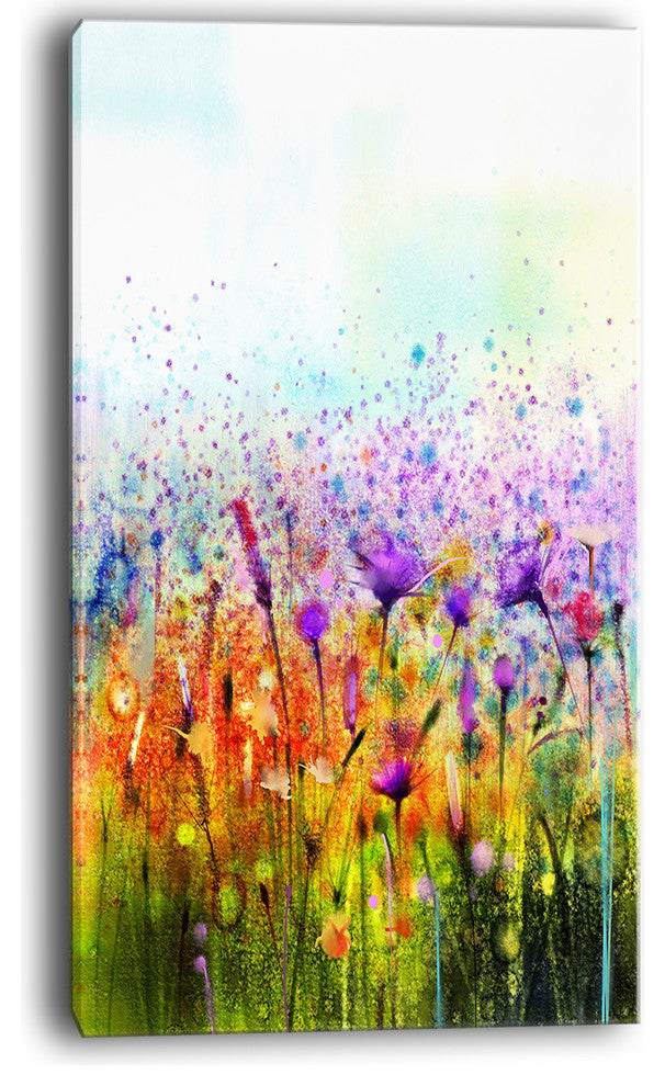 "Abstract Cosmos of Colorful Flowers" Flower Wall Art, 20"x40"