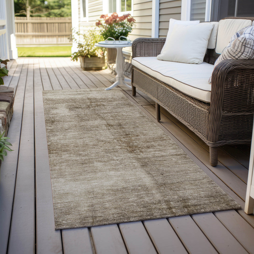 Machine Washable Indoor/Outdoor Chantille ACN1884 Beige 2'3" x 7'6" Runner Rug