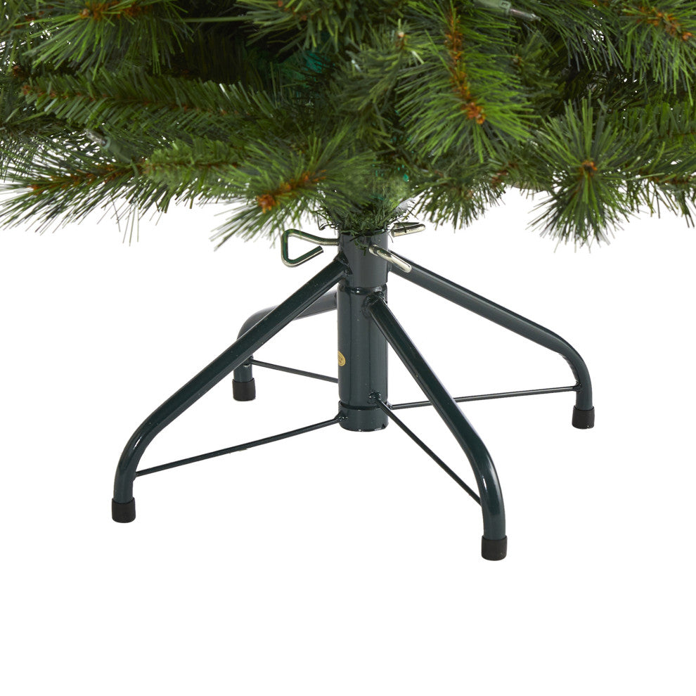 4' West Virginia Mountain Pine Faux Xmas Tree W/Clear Lights & Bendable Branches