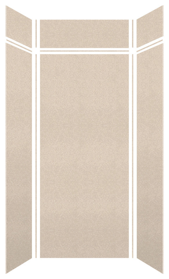 Transolid SaraMar 36"x36"x96" 6-Piece Shower Wall Kit, Cashew Velvet