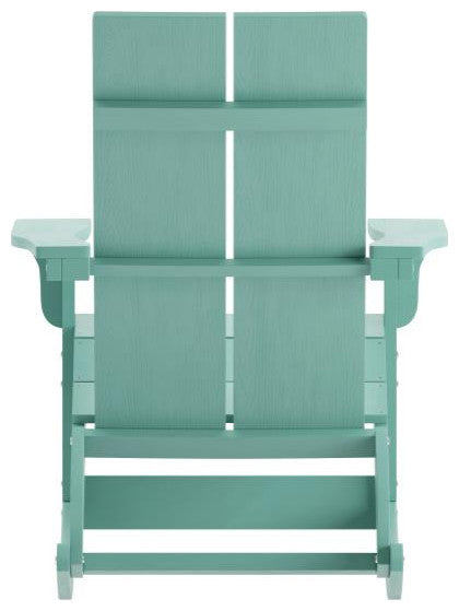 Finn Set of 2 Outdoor Rocking Adirondack Chair-Rust Resistant Hardware, Sea Foam