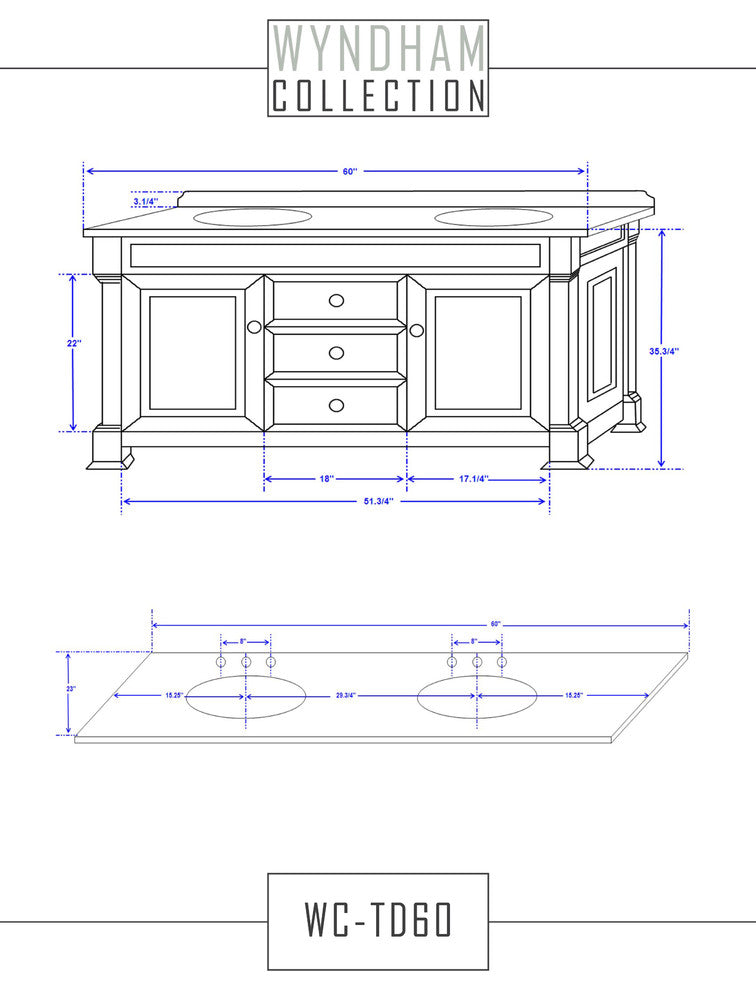 andover 60" Dark Cherry Double Vanity, Carrara Marble Top, White Um Sinks