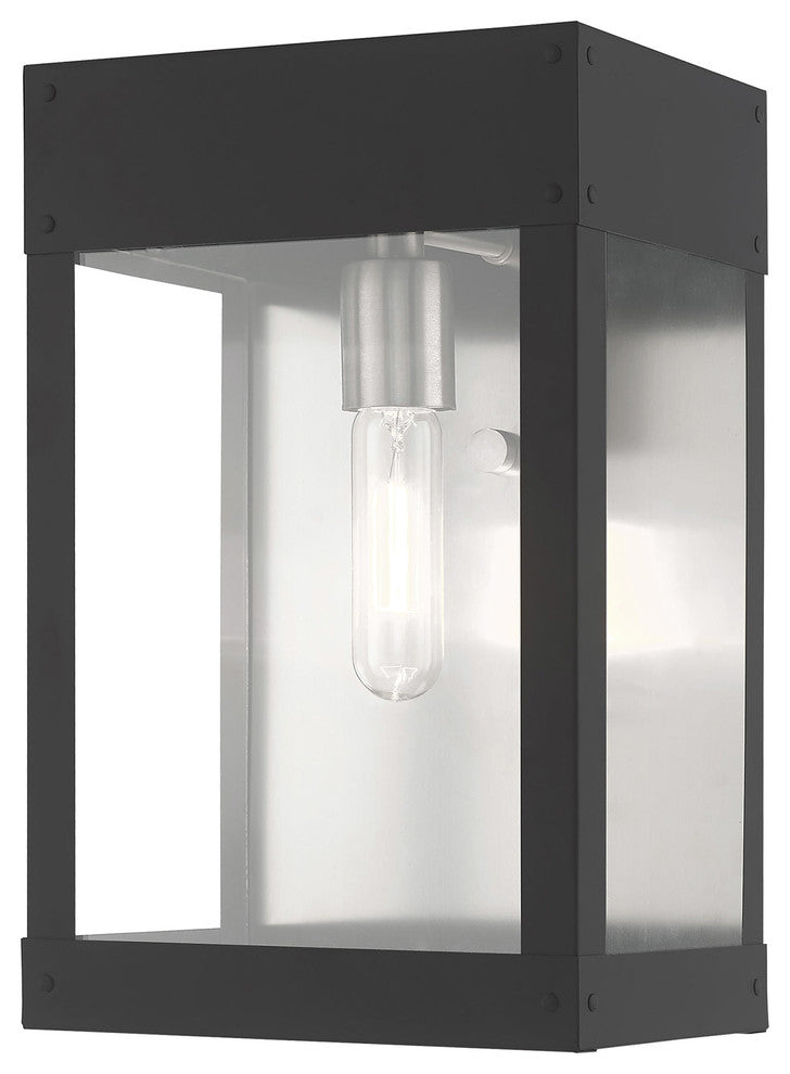 Contemporary Outdoor Wall Lantern, Scandinavian Gray