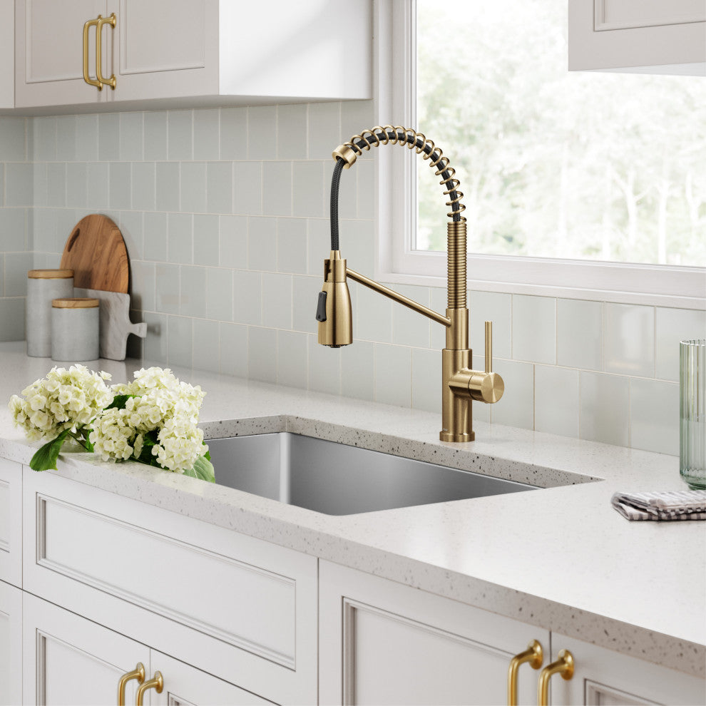 KRAUS Coda Commercial Style 2-Function 1-Handle Pull Down Kitchen Faucet, BB