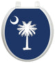 Palmetto Blue Moon Toilet Tattoos Seat Cover, Bathroom Vinyl Lid Decal, Round