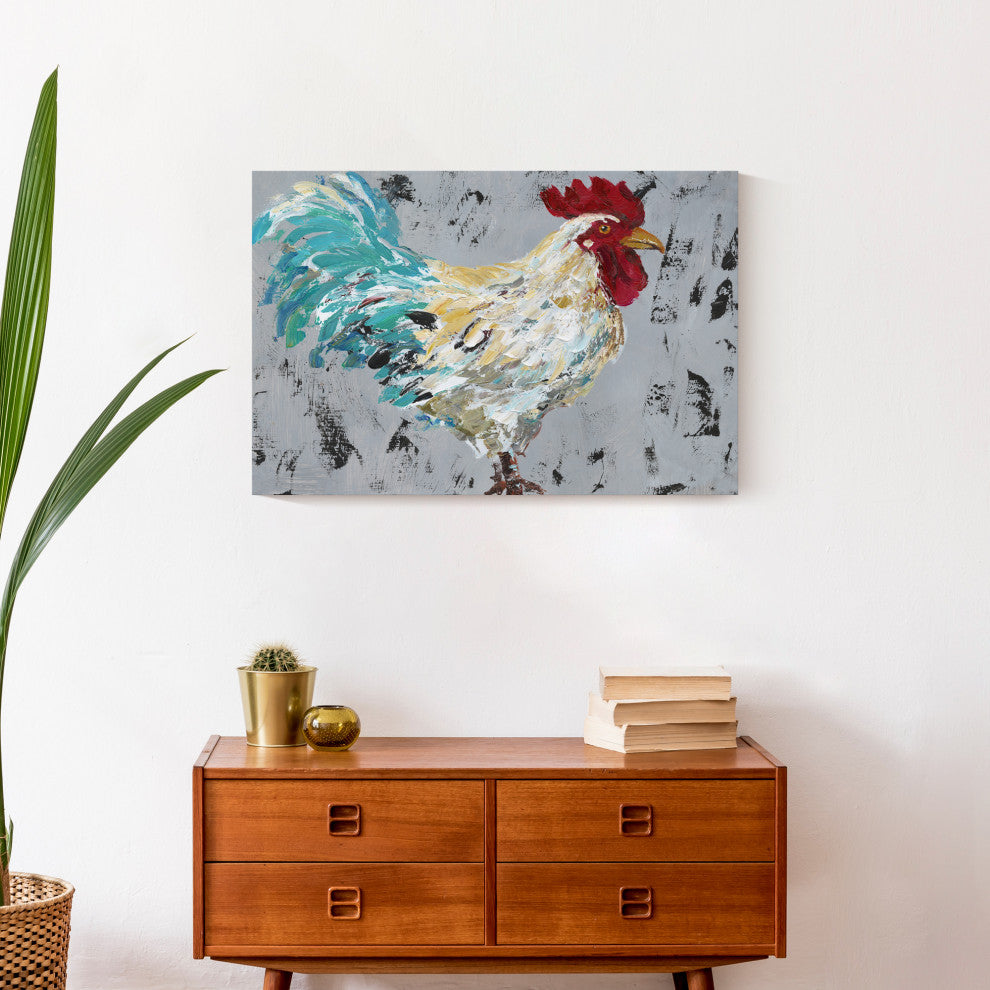 Farmhouse Rooster I 24x16 Canvas Wall Art