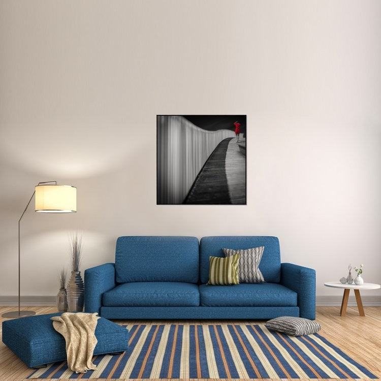 "Woman In Red" Framed Canvas Giclee by Marco Antonio, 41x41"