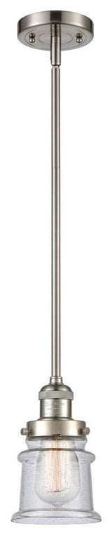 Small Canton 1-Light Mini Pendant, Brushed Satin Nickel, Seedy