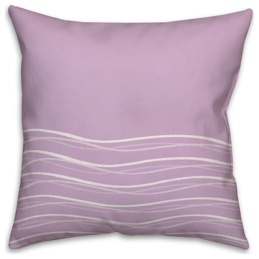 Purple Wavy Lines 18x18 Spun Poly Pillow