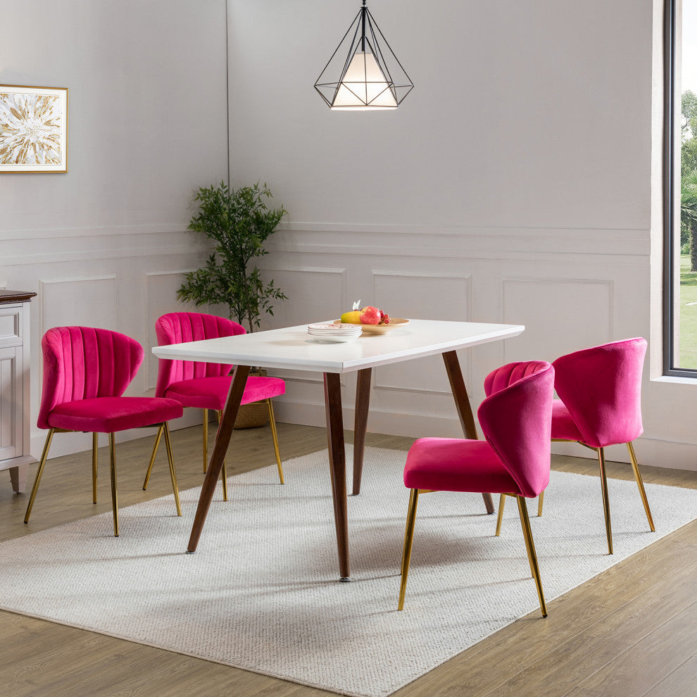 Milia Dining Chair Set of 4, Fuchsia