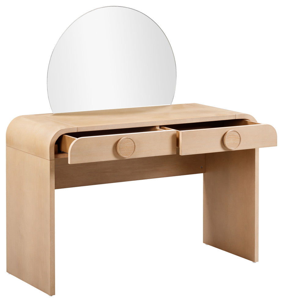 Moonrise Natural Ash 2-Drawer Vanity Desk