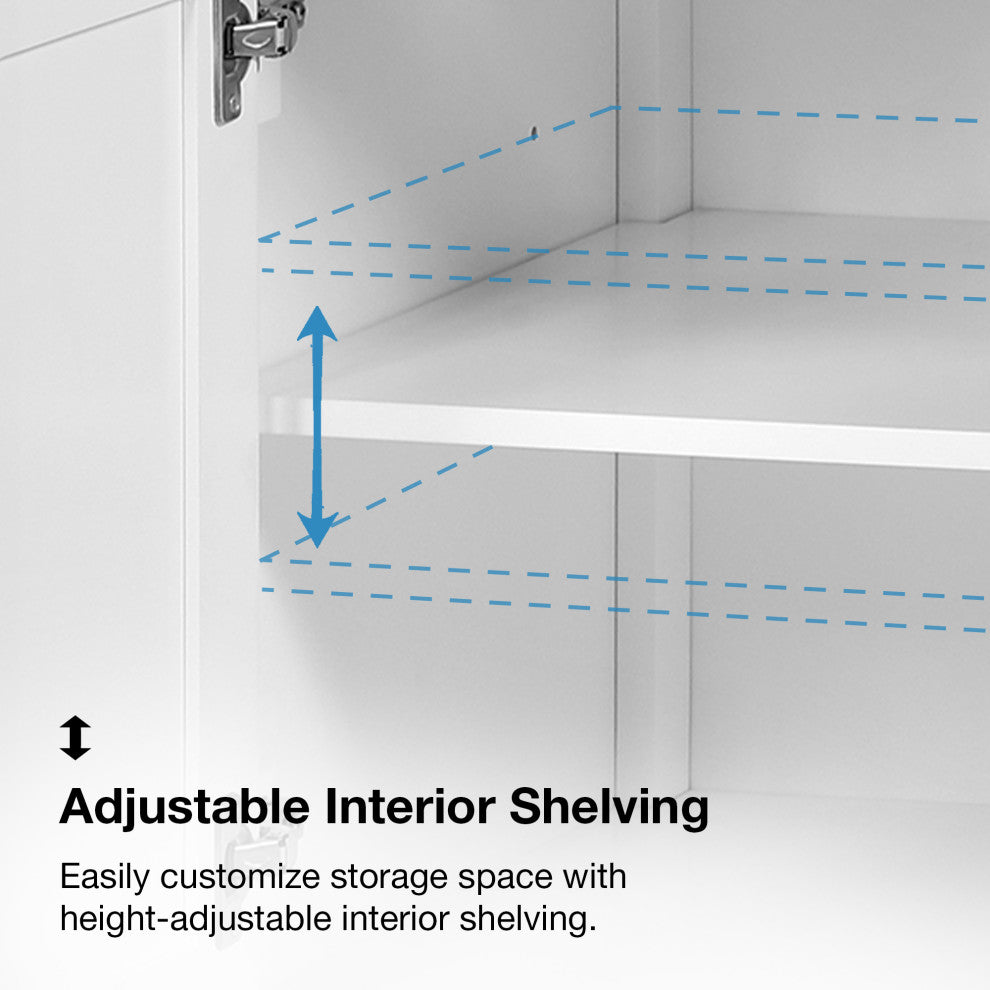 The Hudson Bathroom Vanity, White, 42", Single Sink, Freestanding