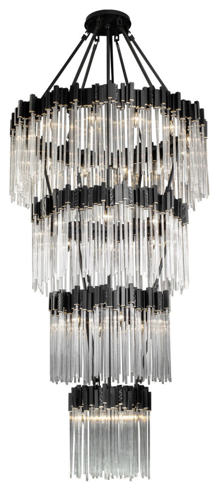 Varaluz 309C30 Matrix 30 Light 40"W Waterfall Chandelier - Matte Black