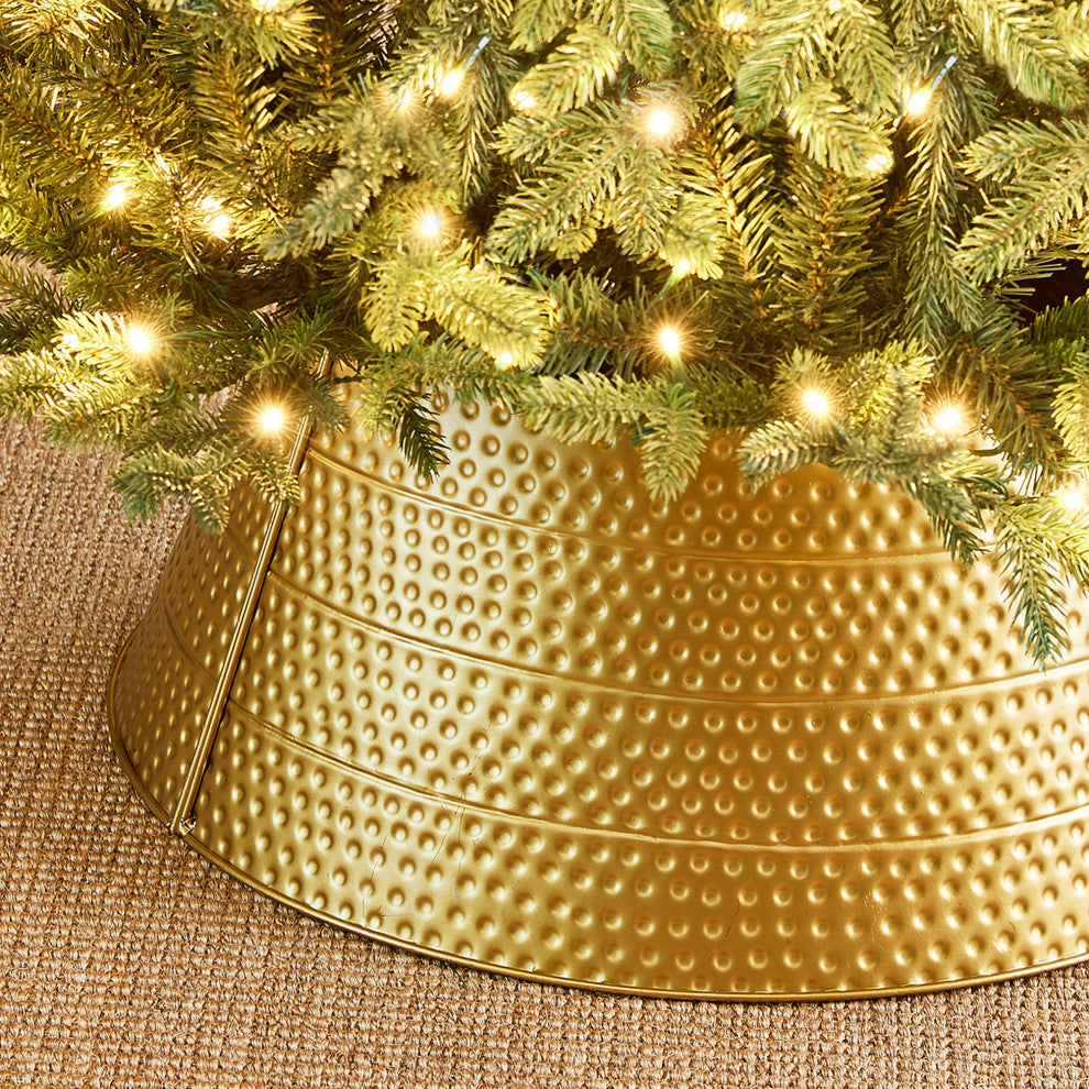 Gold Hammered Metal Tree Collar, 22"D