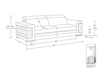 Rome Contemporary Genuine Italian Leather Sofa Black