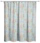 Butterfly Bird Floral on Blue 71x74 Shower Curtain