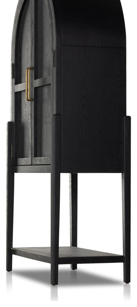 Tolle Bar Cabinet Drifted Matte Black Veneer, Drifted Oak Veneer, Matte Black