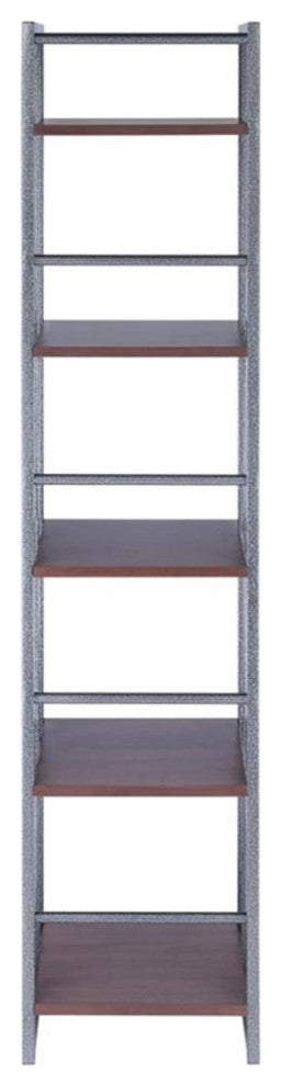 Isa 5-Tier Shelf, Graphite and Walnut