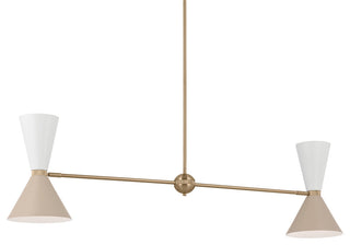 Phix 4 Light Chandelier Linear, Single, Champagne Bronze and Greige
