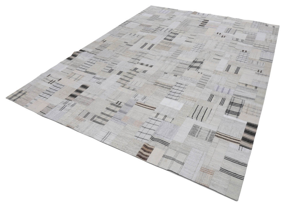 Rug N Carpet - Handmade Oriental 9' 9'' x 13' 2'' Unique Patchwork Kilim Rug