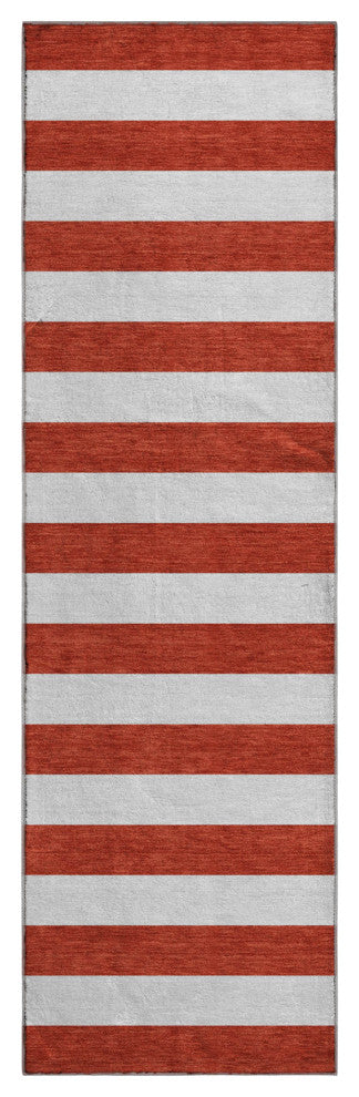 Premium Machine Washable Mayfield AMF528 Red 2'3" x 7'6" Runner Rug