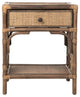 Rattan Chippendale Bedside Table, Natural, Antique Brown