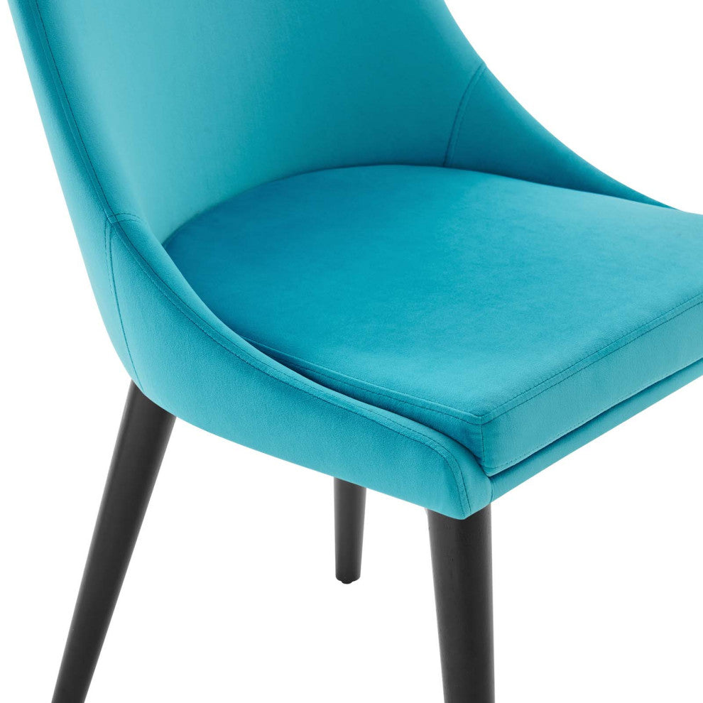 Viscount Accent Performance Velvet Dining Chairs, Set of 2, Blue